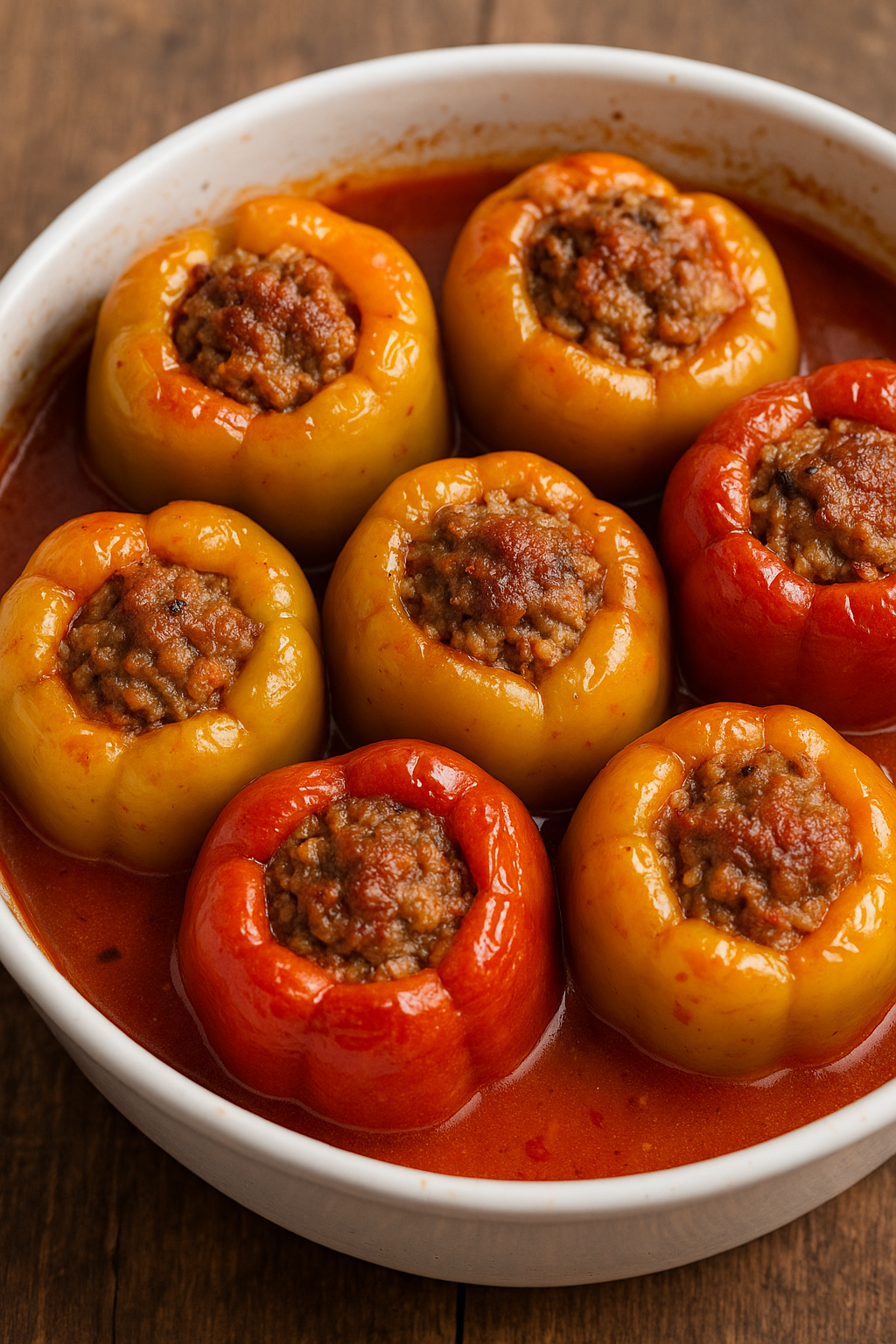 🌶️ Stuffed Peppers with Ground Meat and Rice