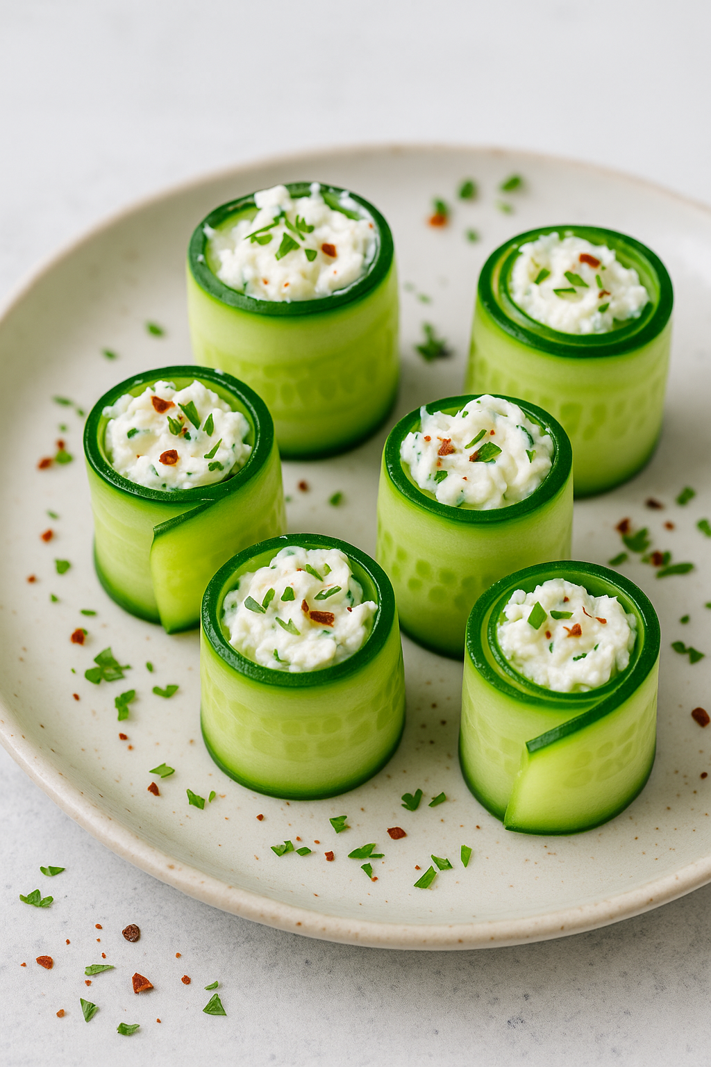 🥒 Cucumber Rolls with Creamy Cheese Filling