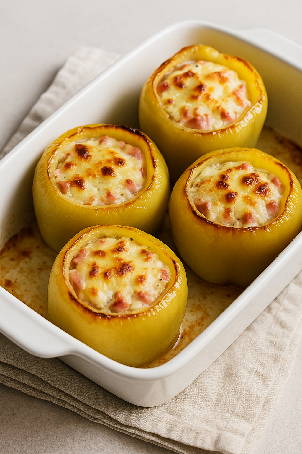 🫑🧀 Stuffed Peppers with Cheese and Ham