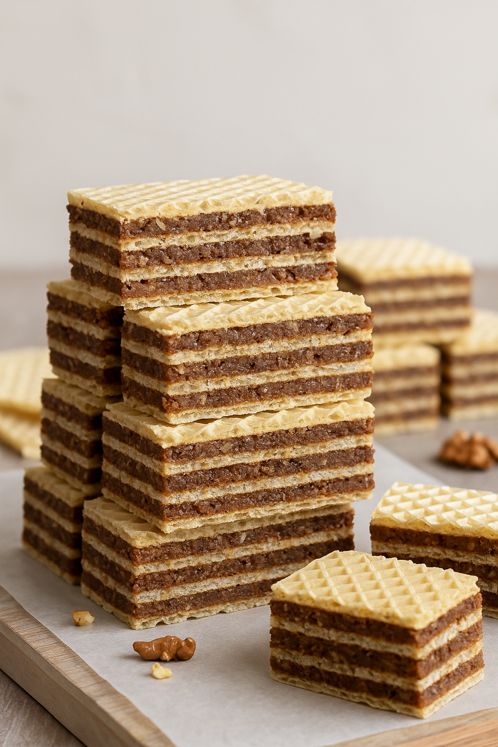🍫🌰 Vegan Chocolate Walnut Wafer Cake (No-Bake)