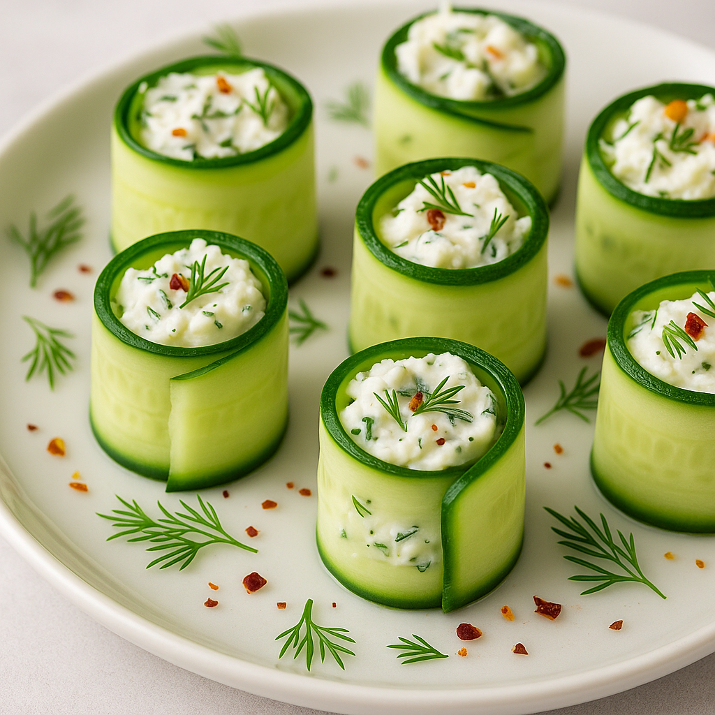 🥒 Cucumber Rolls with Herbed Cheese