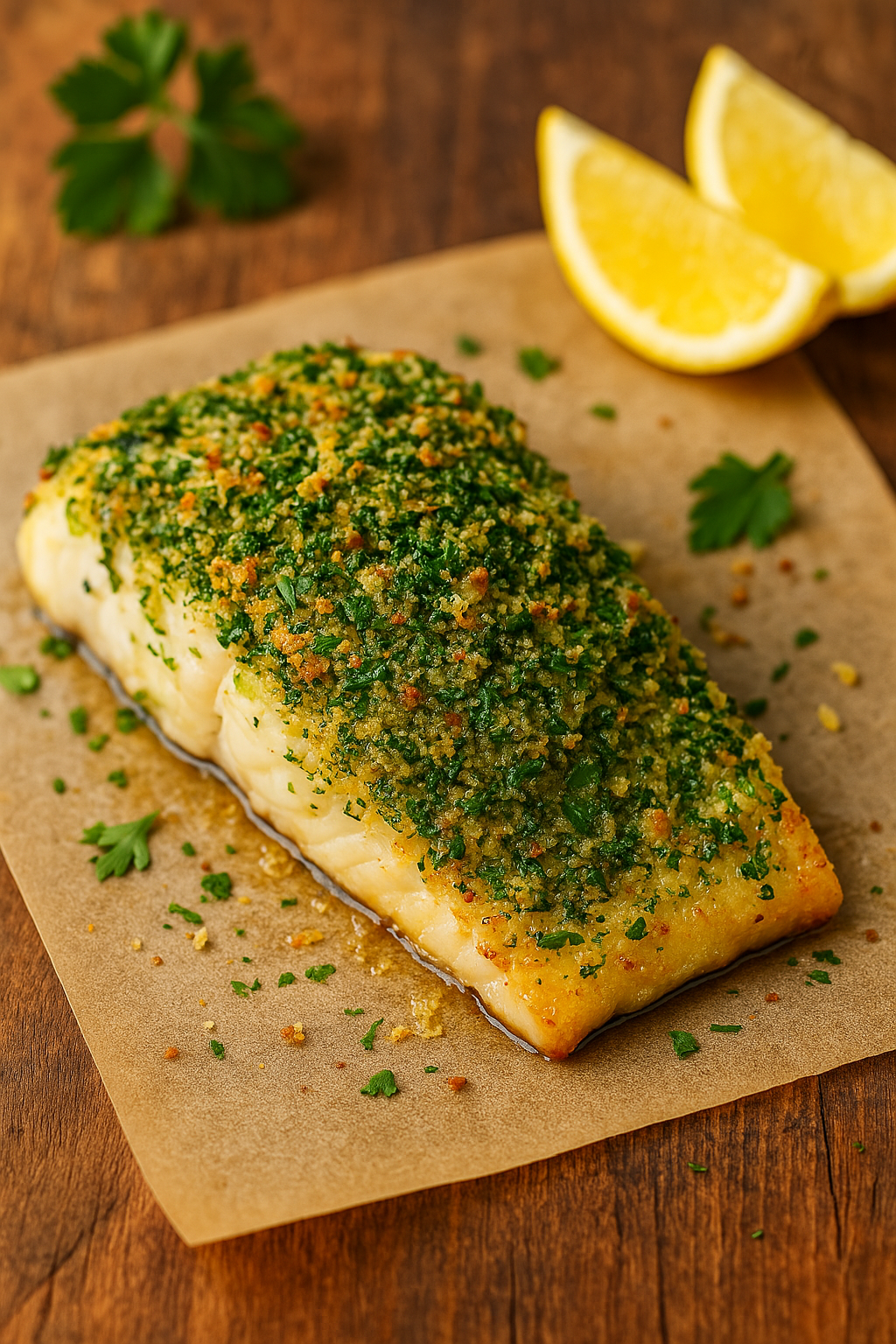 🐟✨ Herb-Crusted Grandpa Cod (Crispy Outside, Tender Like a Hug)