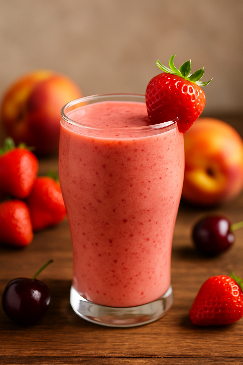 🍓🧊 Grandma’s Summer Sunset Smoothie (Cold, Creamy, and Cherry-Kissed)