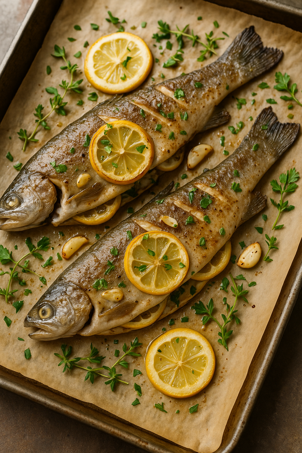 🐟 Baked Trout with Garlic & Lemon (Simple, Fresh, and Balkan-Style)