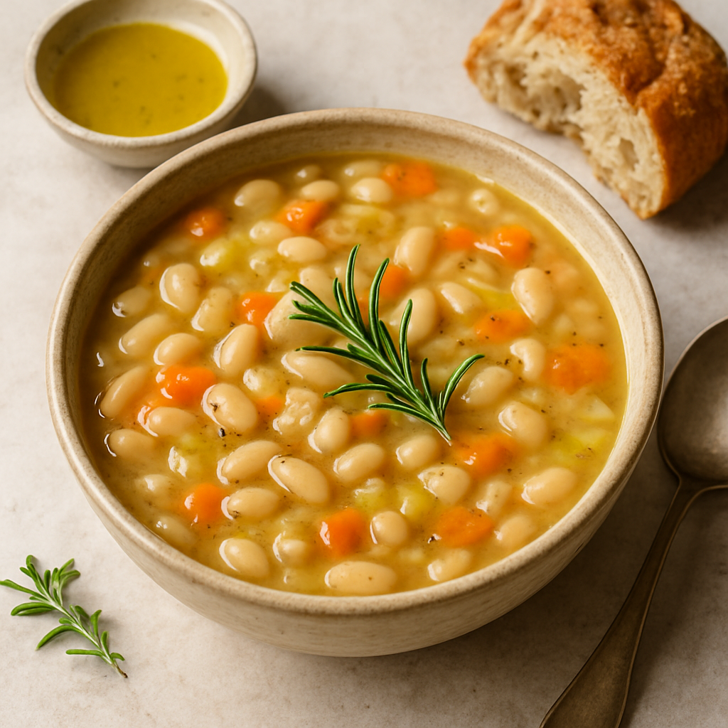 🍲 Tuscan White Bean Soup (Hearty, Herby, and Full of Soul)