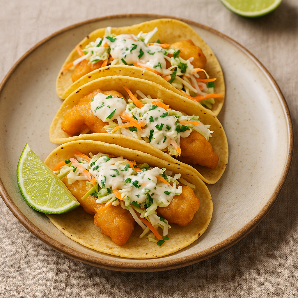 🐟 Baja Fish Tacos (Crispy, Tangy & Coastal)