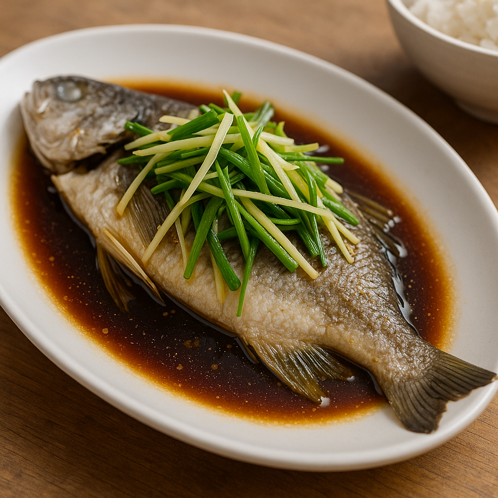 🐟 Steamed Fish with Ginger & Scallions (Delicate, Fragrant & Classic)