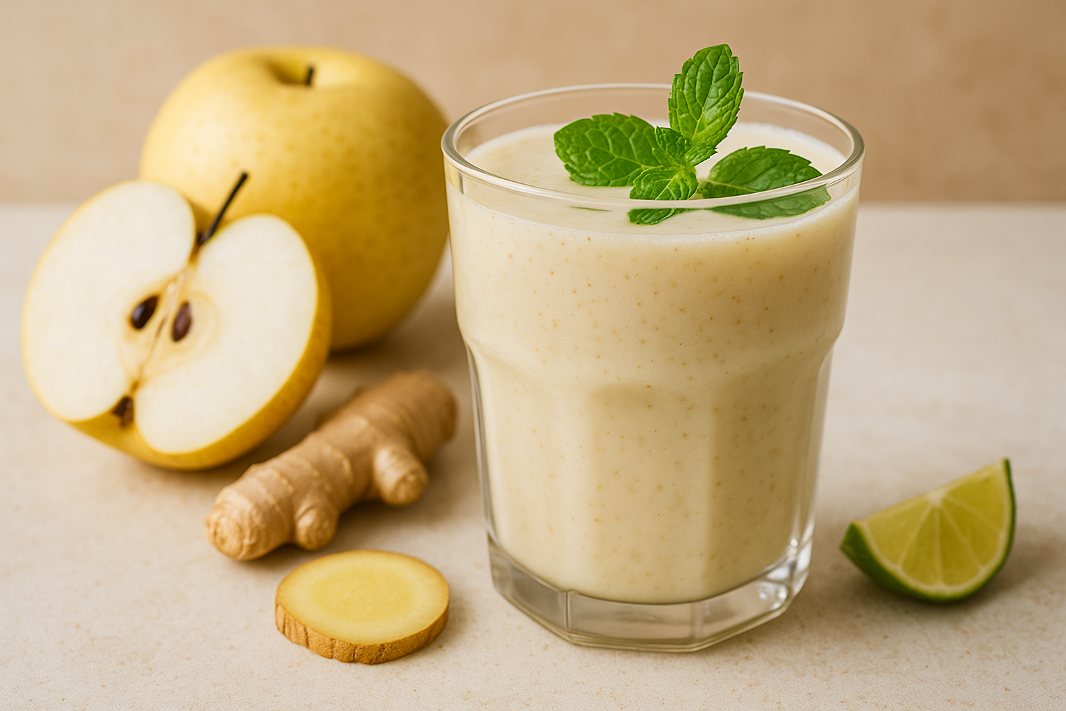 🍐 Asian Pear & Ginger Smoothie (Light, Spicy & Naturally Sweet)