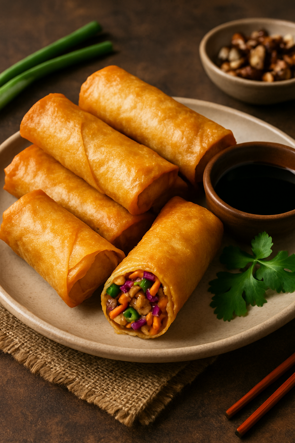 🥠 Crispy Spring Rolls (Golden, Crunchy & Full of Flavor)