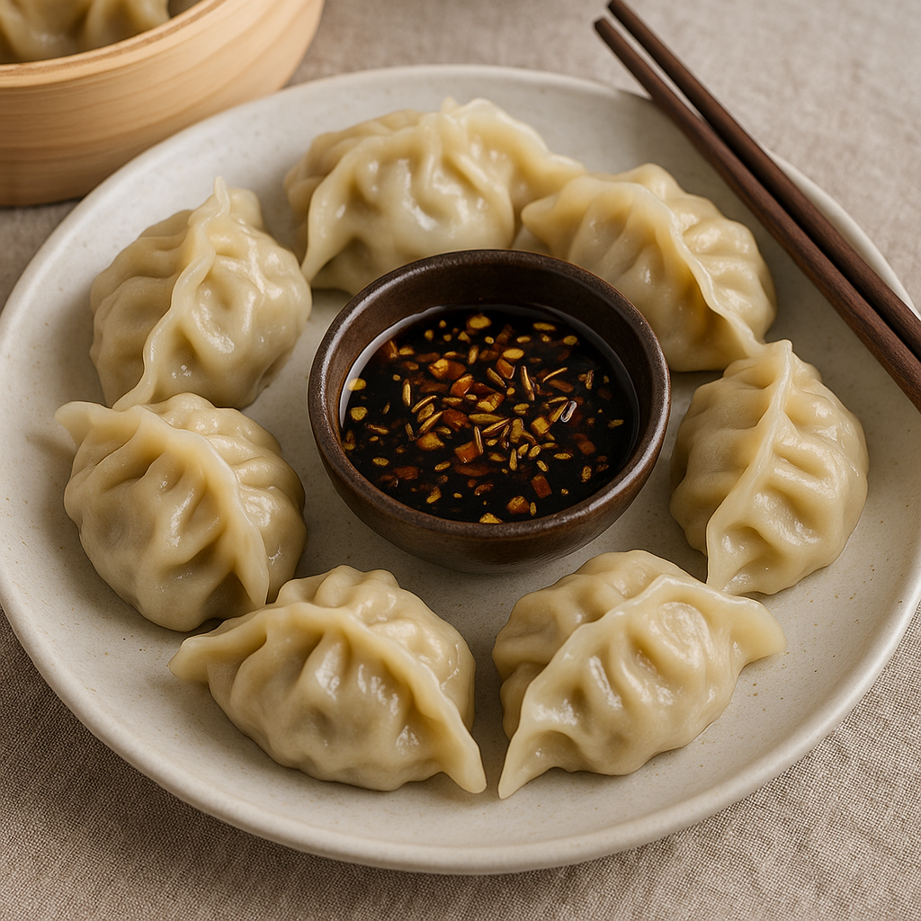 🥟 Steamed Pork & Cabbage Dumplings with Soy-Ginger Dip
