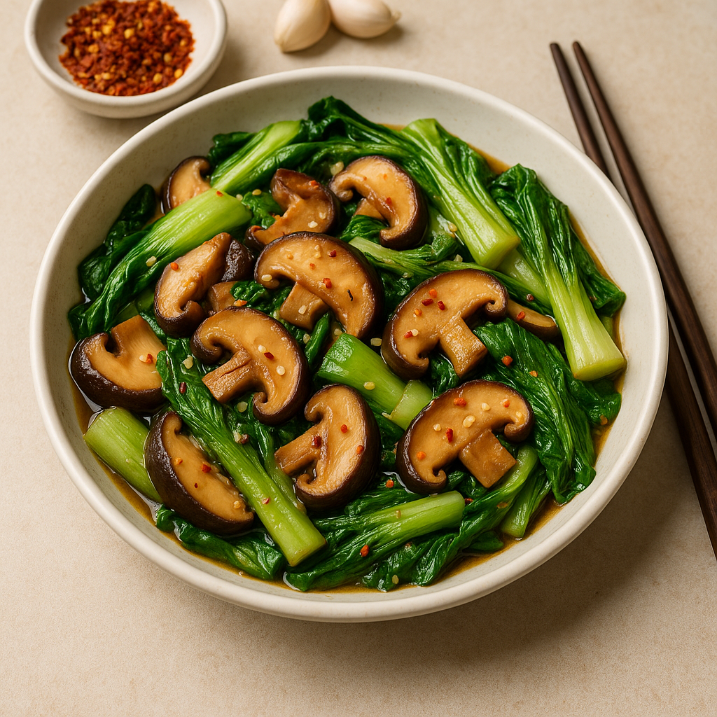 🍄 Stir-Fried Mushrooms with Bok Choy