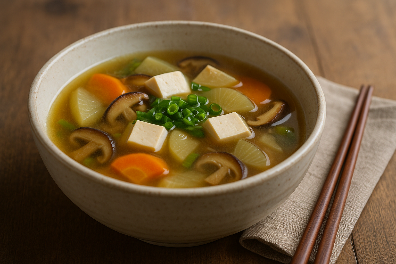 Kenchin-jiru 🥕 Hearty Vegetable Tofu Soup