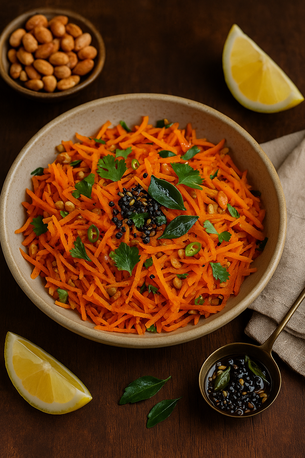 Carrot Peanut Salad 🥕 Maharashtrian Koshimbir 🇮🇳 (Gajarachi Koshimbir)