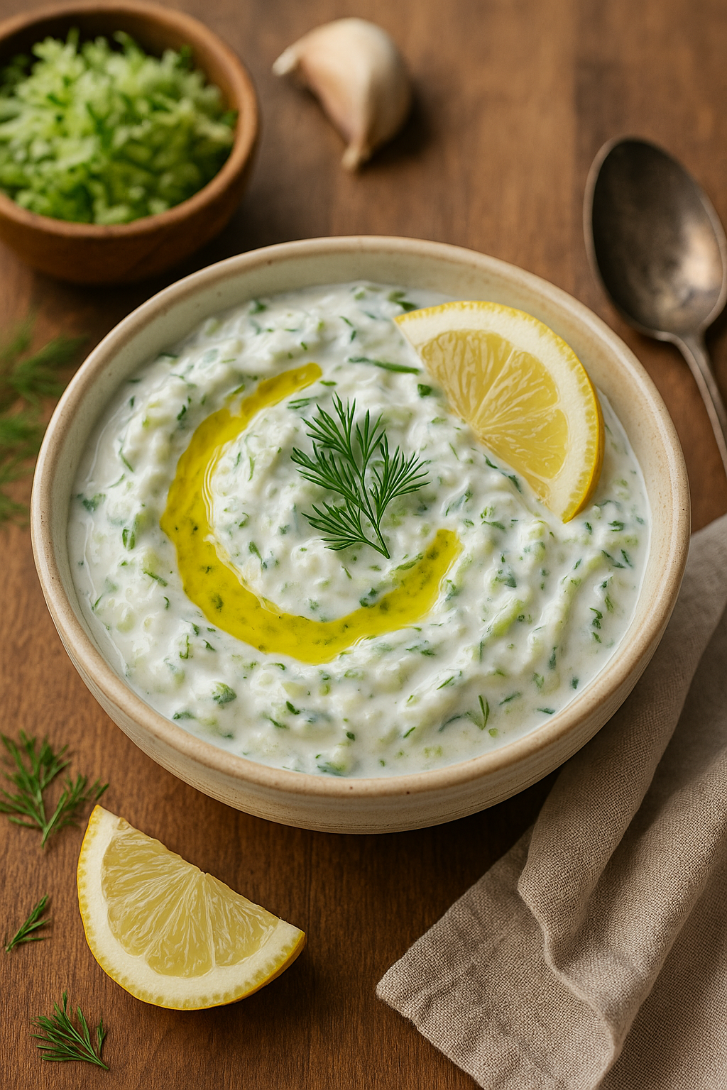 Tzatziki 🥒 Greek Yogurt–Cucumber Sauce 🇬🇷
