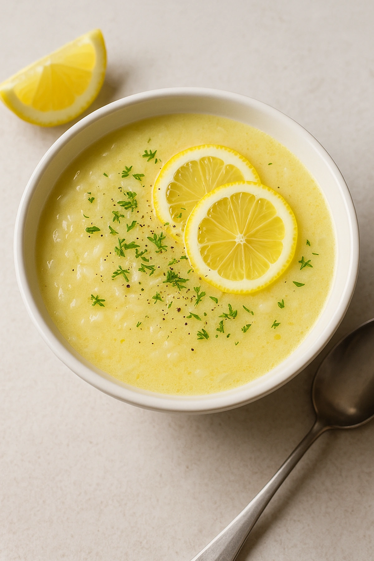Avgolemono 🍋 Greek Lemon–Egg Soup 🇬🇷 (Chicken-Lemon Soup)