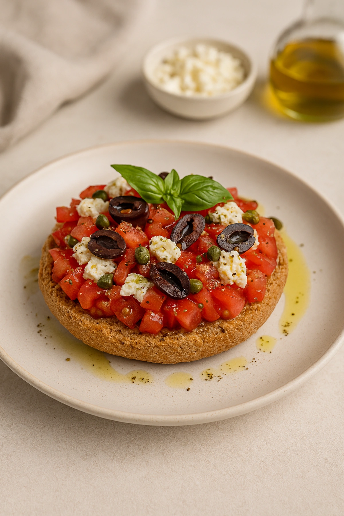 Dakos 🥗 Cretan Barley Rusk 🇬🇷 (Koukouvagia)