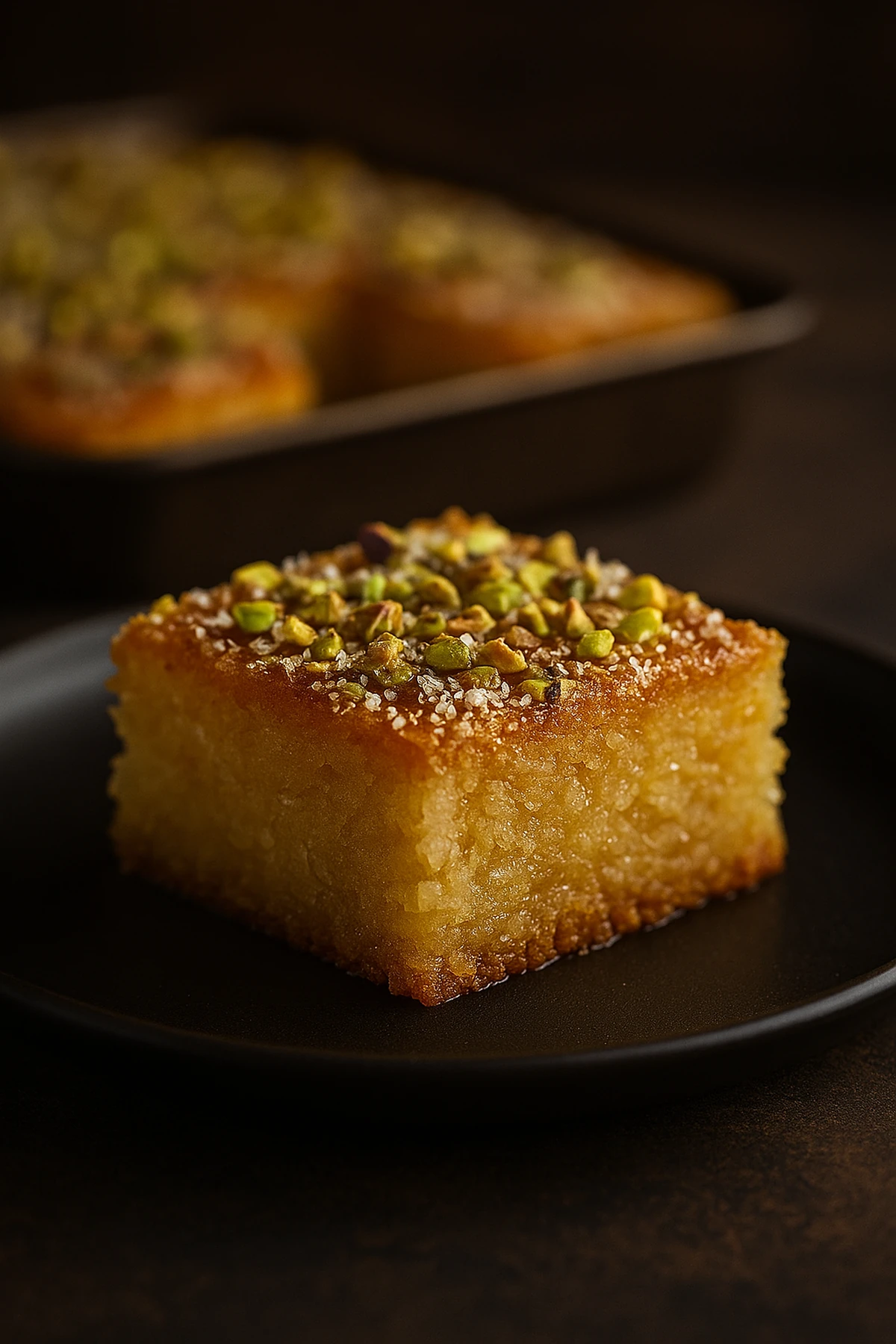 Honey Pistachio Basbousa Squares 🍰🇱🇧