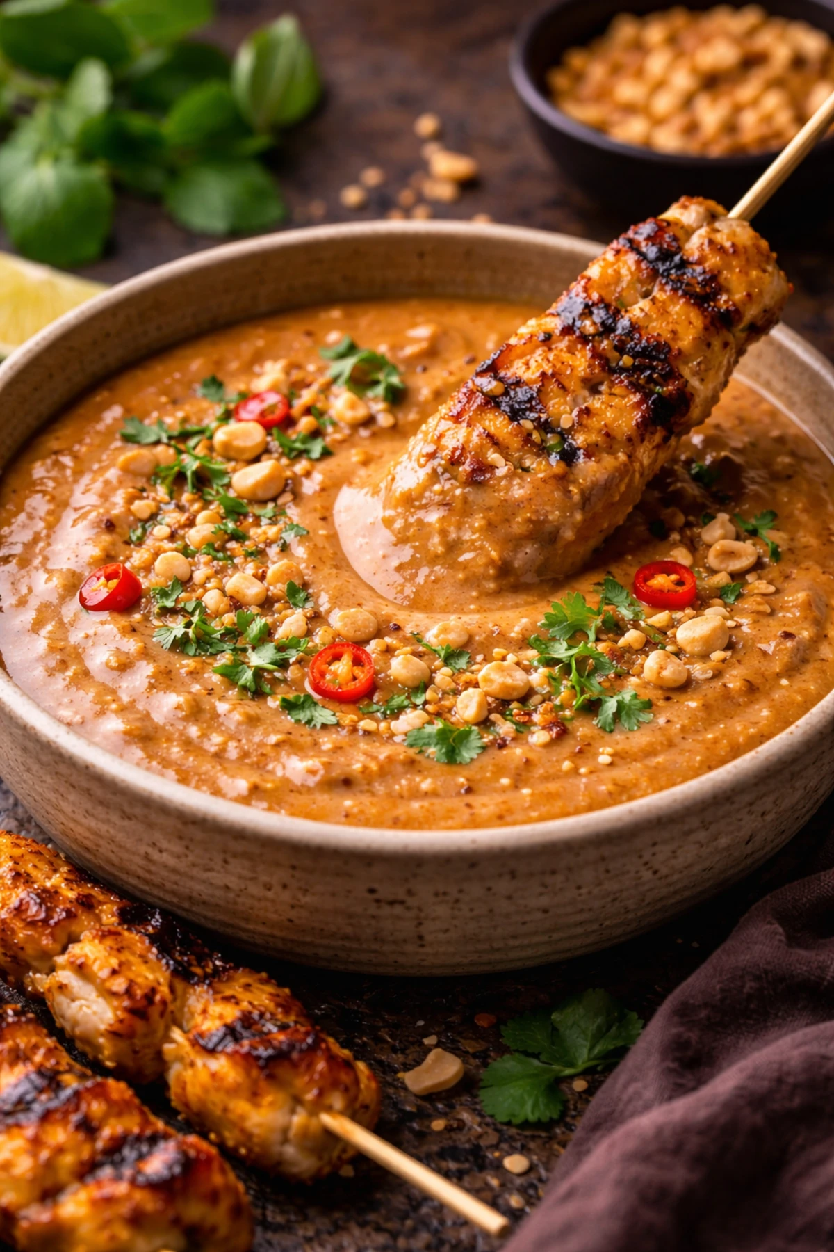 Thai Peanut Sauce Satay Dip 🥜🌶️