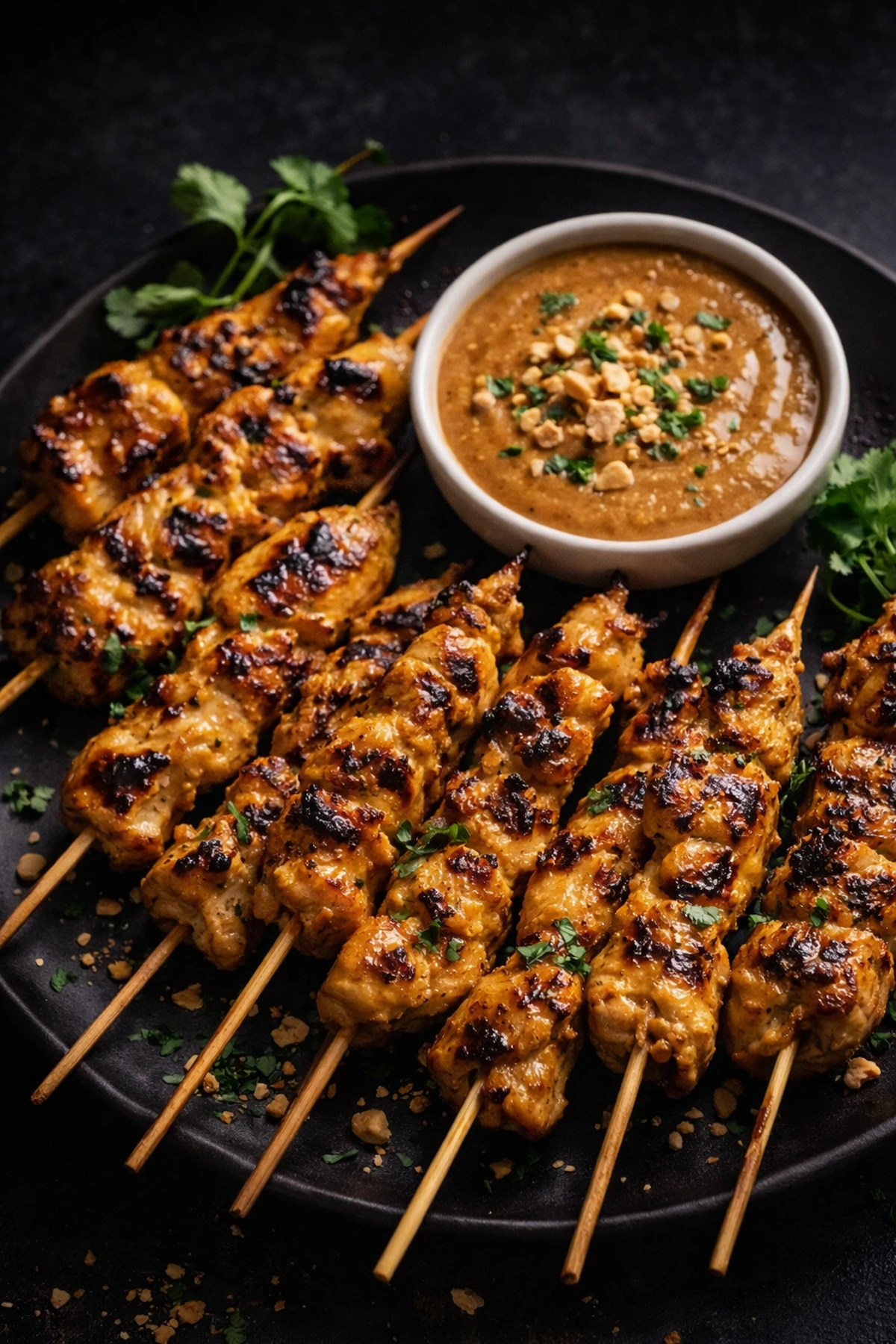 Image for recipe: Thai Chicken Satay Skewers with Peanut Sauce 🍢🥜