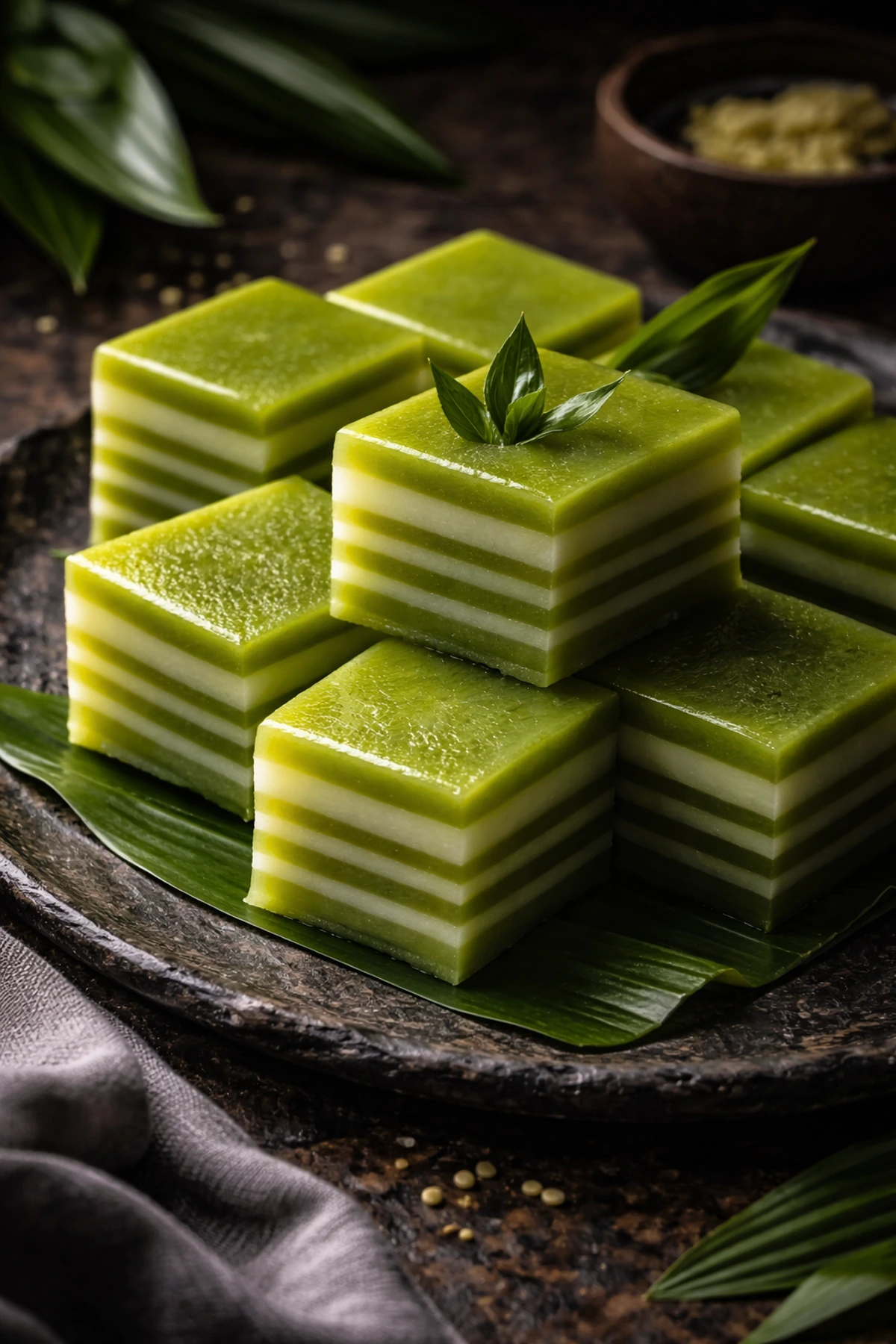 Thai Pandan Layer Cake Khanom Chan 🍰🌿