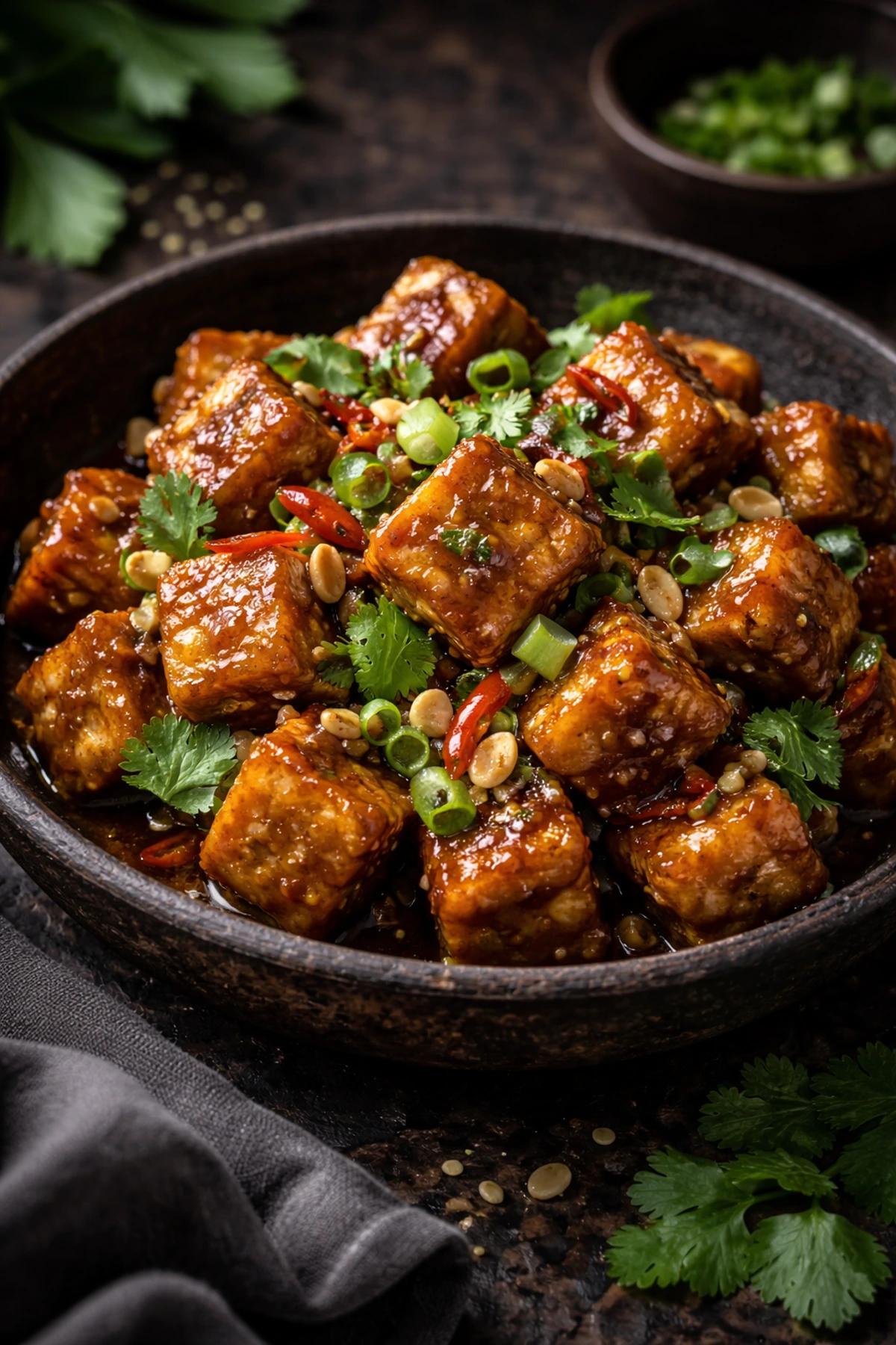 Image for recipe: Thai Crispy Tofu with Tamarind Glaze 🌶️🍛