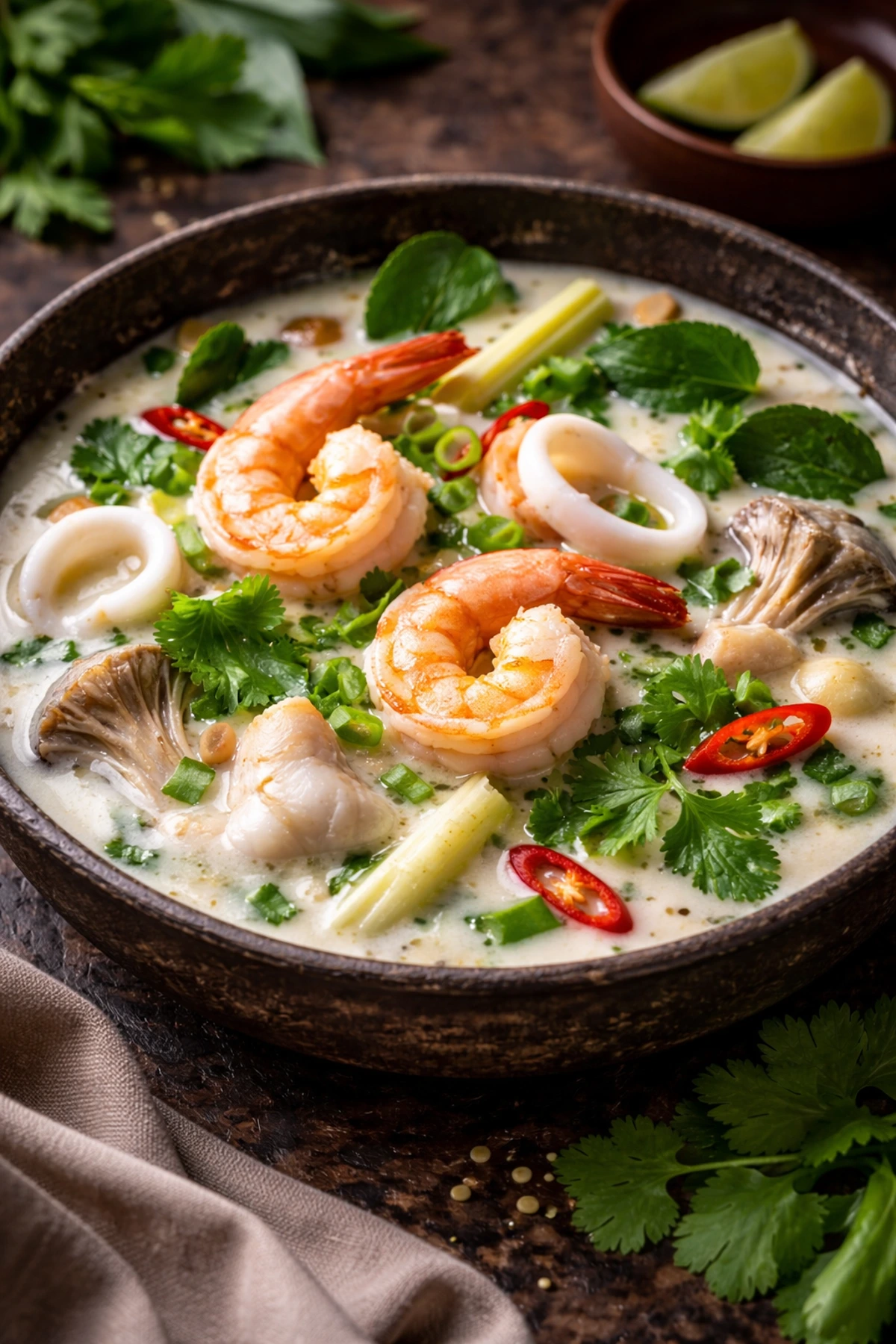 Image for recipe: Thai Seafood Coconut Soup Tom Kha Talay 🍤🥥