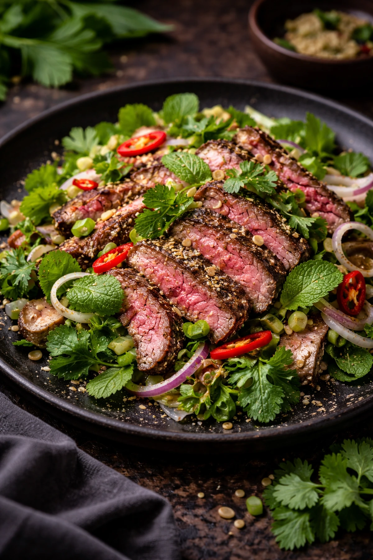 Thai Grilled Beef Salad Nam Tok Nuea 🥩🌶️