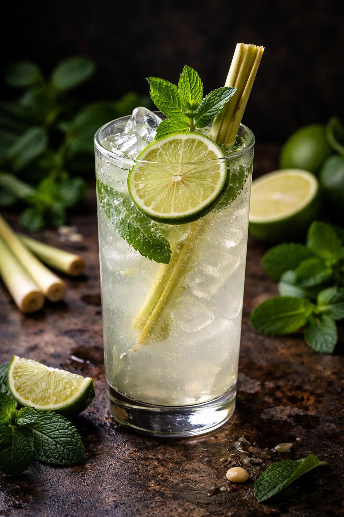 Image for recipe: Thai Lemongrass Lime Cooler 🍋🌿