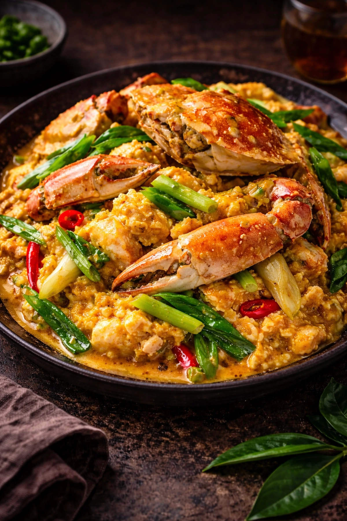 Image for recipe: Thai Stir Fried Crab with Yellow Curry Poo Pad Pong Kari 🦀🌕