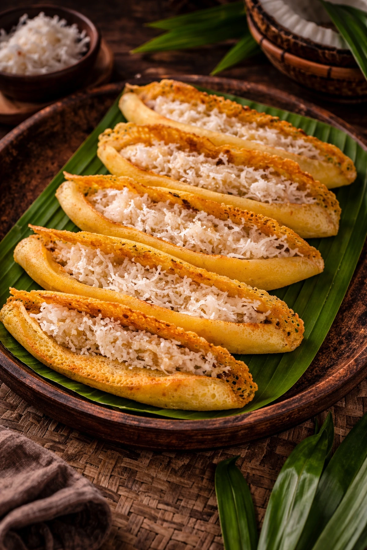 Image for recipe: Thai Coconut Crepes Khanom Buang Yai 🥞🥥
