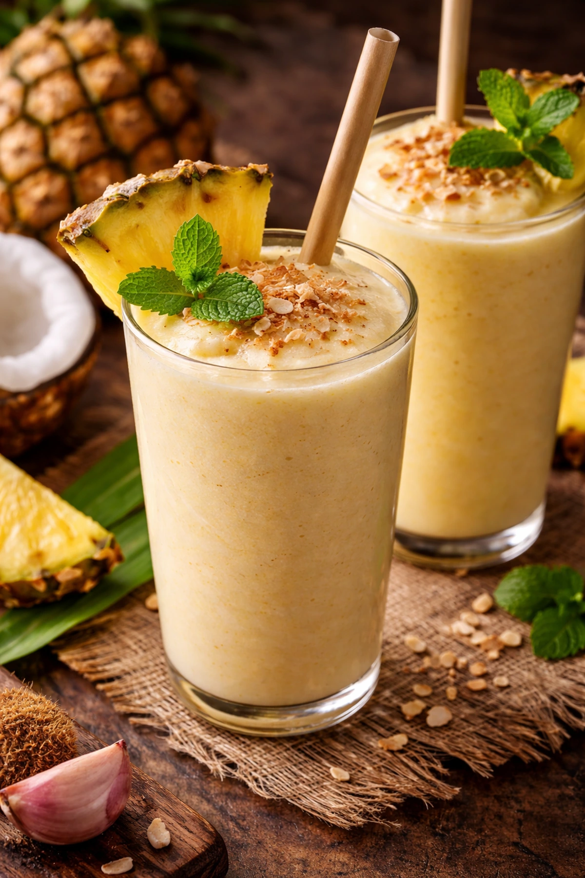 Image for recipe: Thai Pineapple Coconut Shake Nam Sapparot Pan 🍍🥥