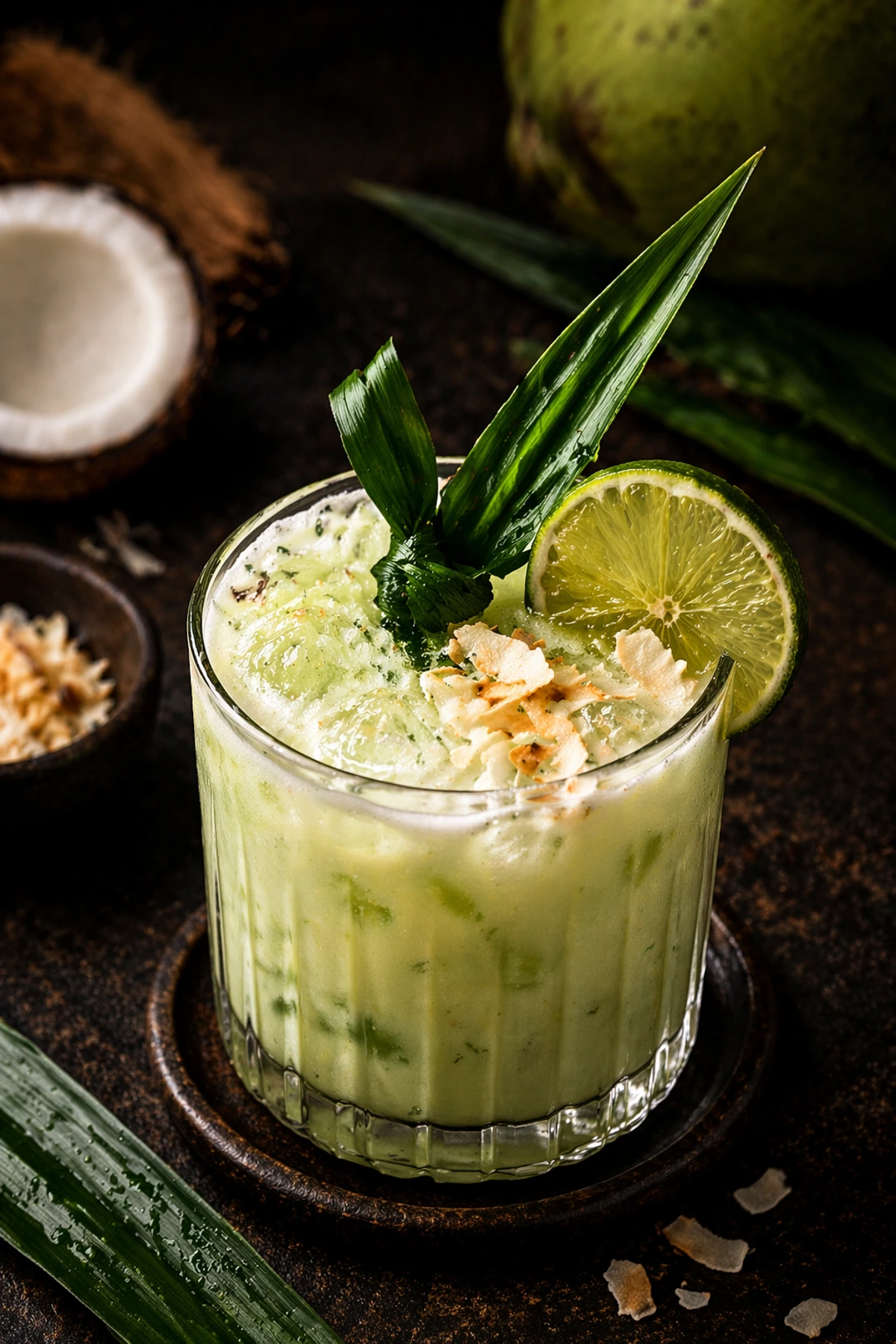 Image for recipe: Thai Coconut Pandan Rum Cooler 🥥🌿
