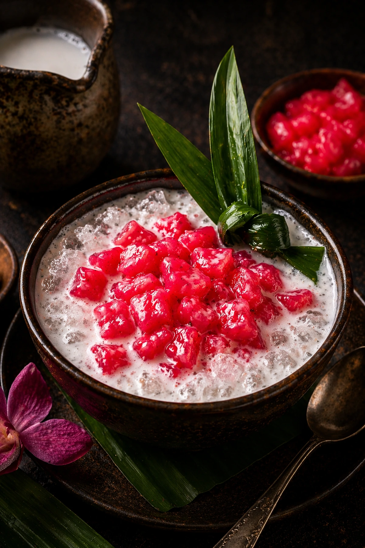 Thai Red Ruby Coconut Dessert Tub Tim Krob ❤️🥥