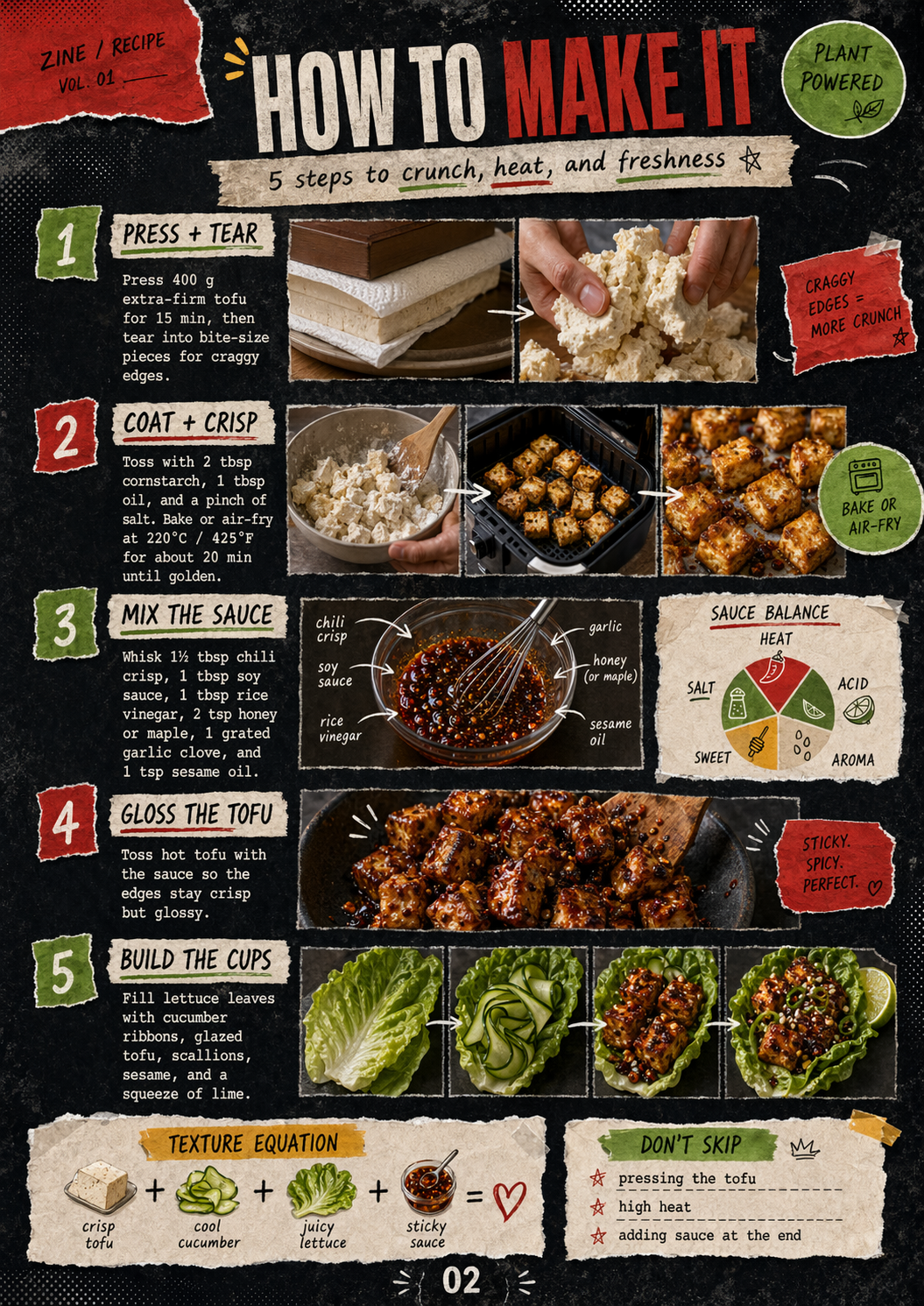 Image for recipe: Crispy Chili Garlic Tofu Lettuce Cups 🌶️🥬