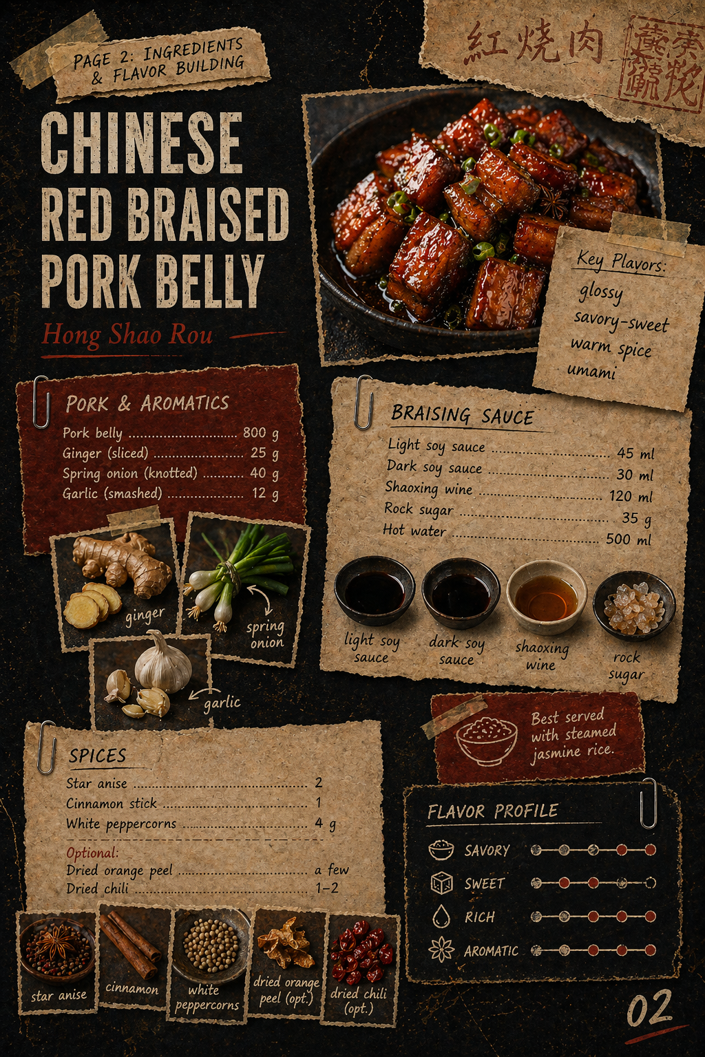 Image for recipe: Chinese Red Braised Pork Belly Hong Shao Rou 🥢✨