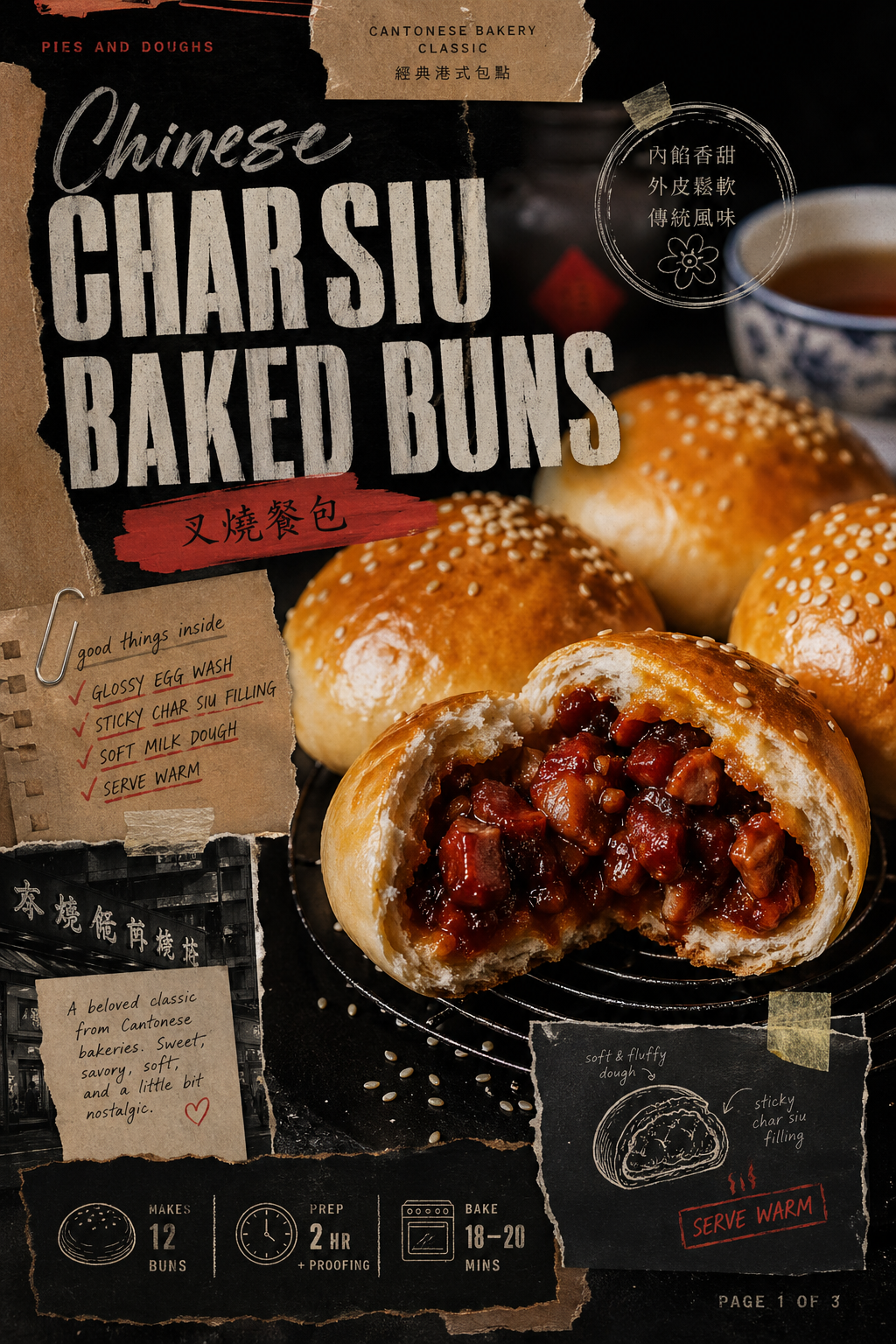 Image for recipe: Chinese Char Siu Baked Buns 🥟✨