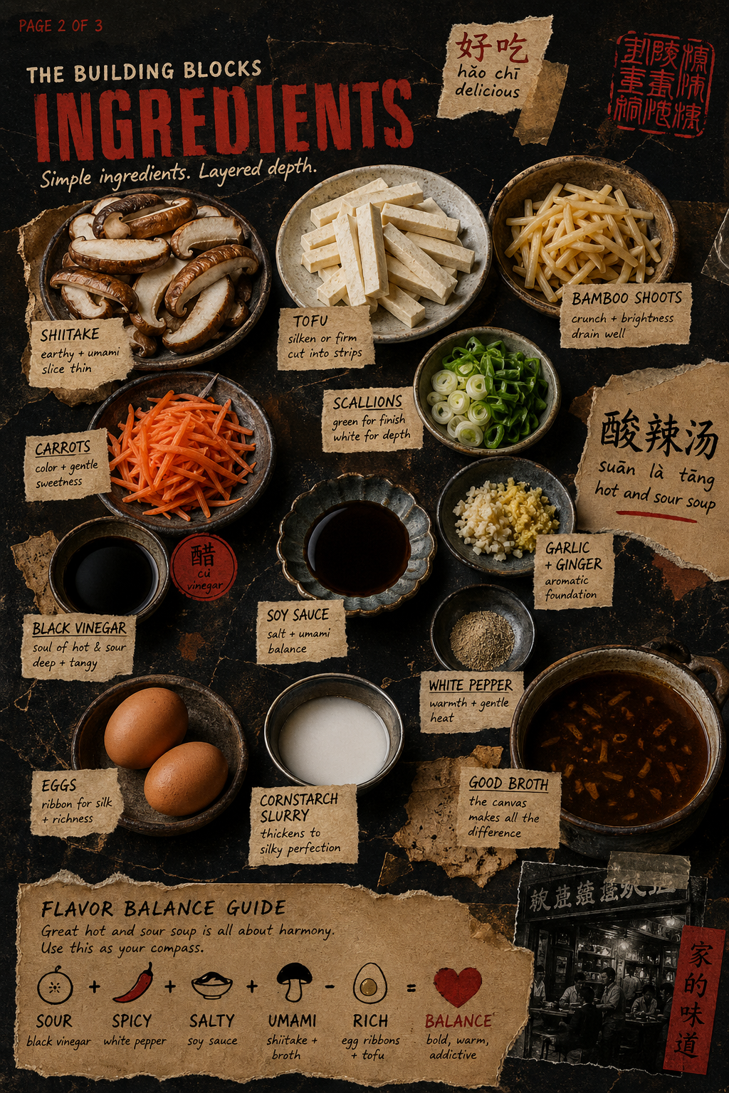 Image for recipe: Chinese Hot and Sour Soup with Shiitake and Tofu 🥣✨
