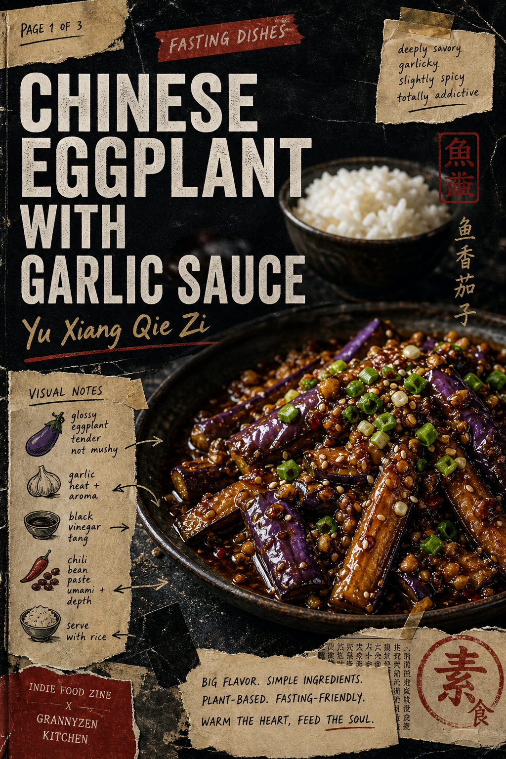 Image for recipe: Chinese Eggplant with Garlic Sauce Yu Xiang Qie Zi 🍆✨