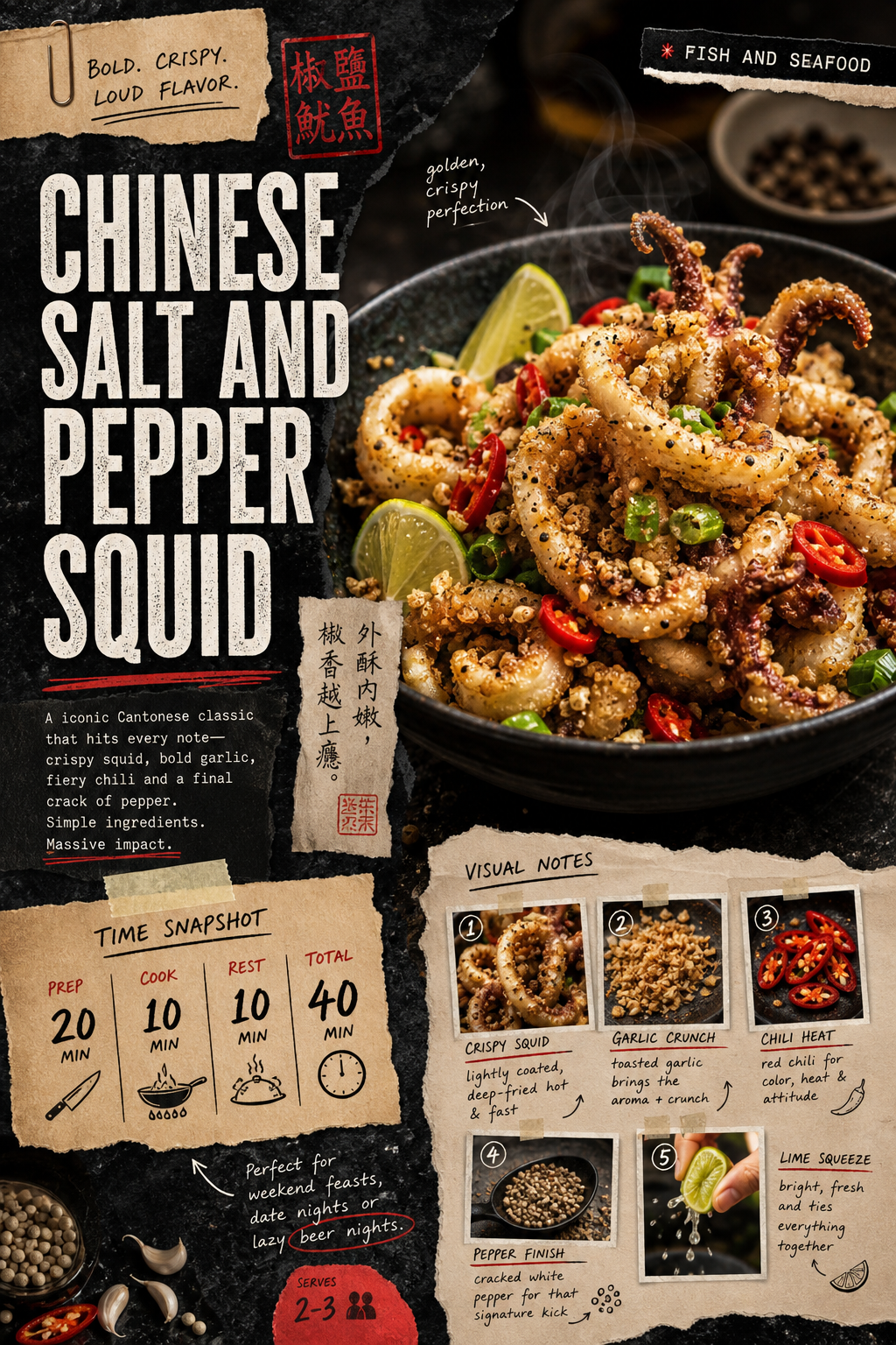 Image for recipe: Chinese Salt and Pepper Squid 🦑✨