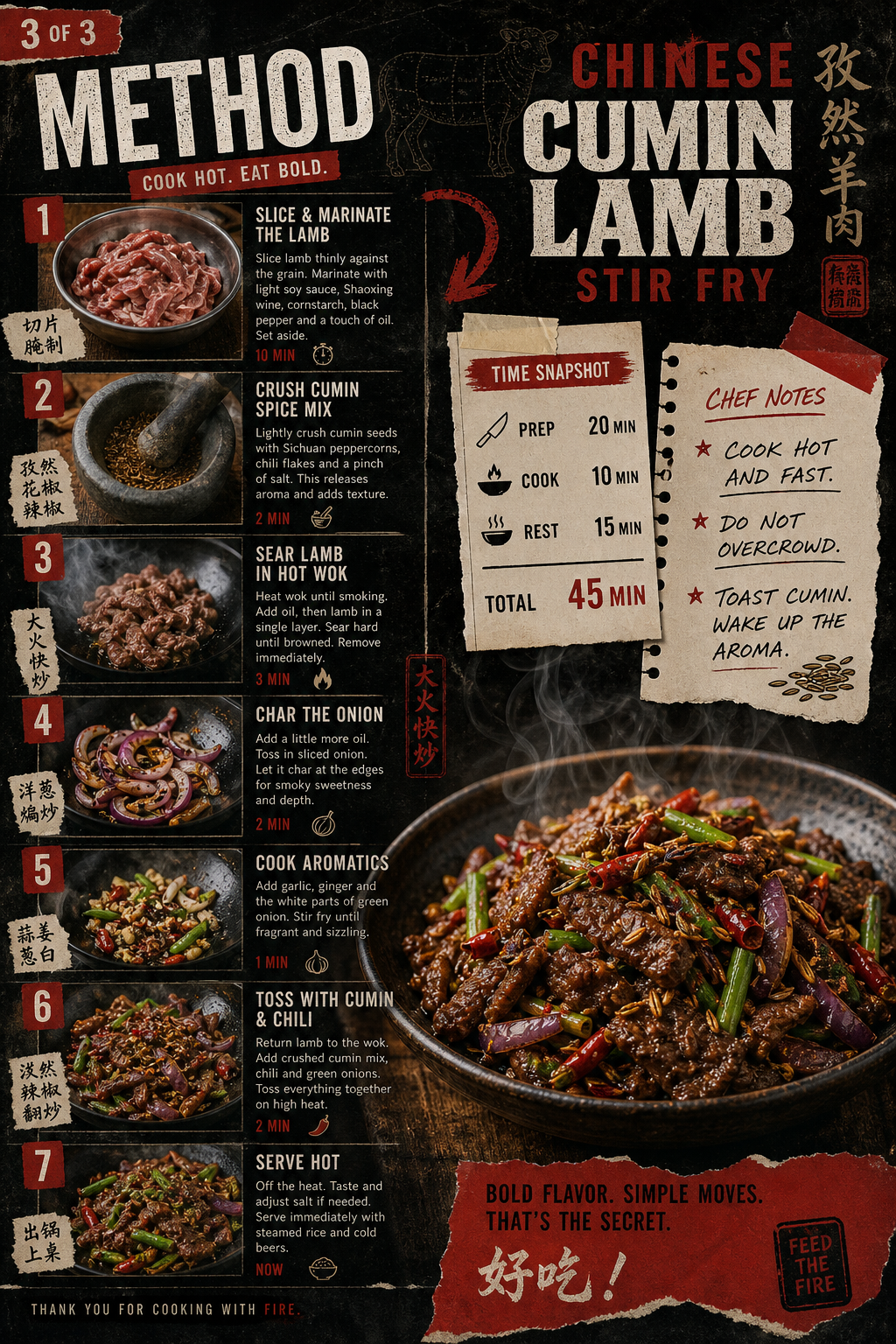 Image for recipe: Chinese Cumin Lamb Stir Fry 🥢🔥