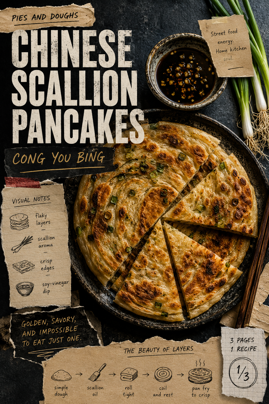 Image for recipe: Chinese Scallion Pancakes Cong You Bing 🥞🥢