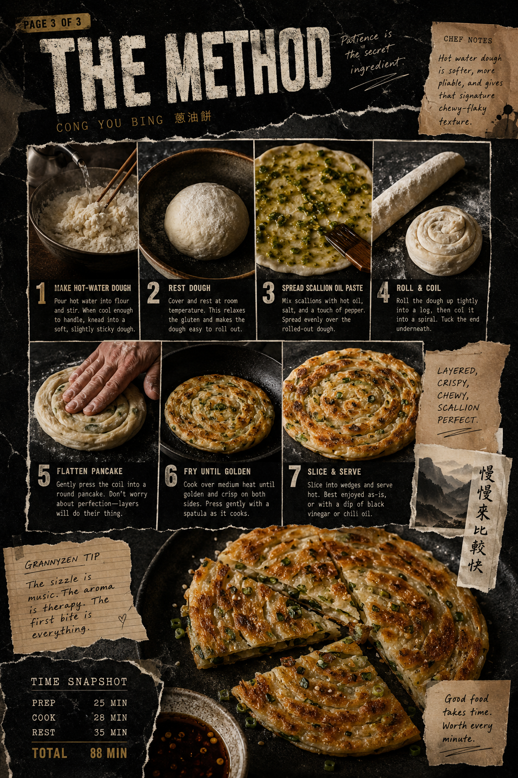 Image for recipe: Chinese Scallion Pancakes Cong You Bing 🥞🥢