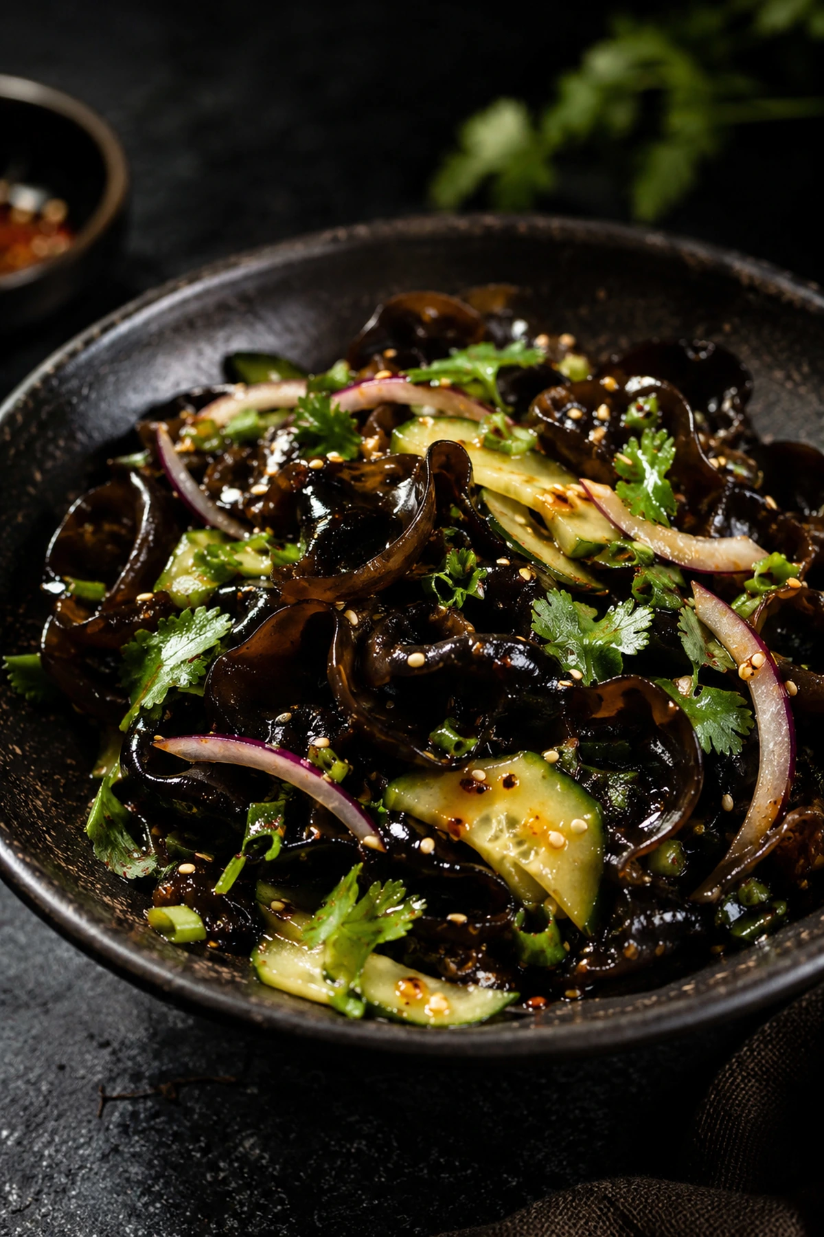 Chinese Wood Ear Mushroom Salad with Chili Vinegar 🥗✨