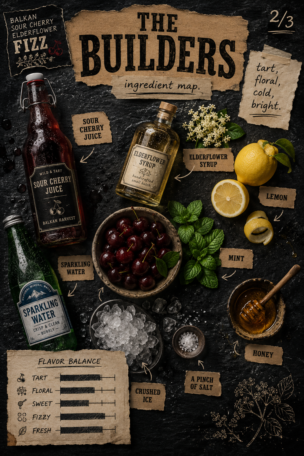 Image for recipe: Balkan Sour Cherry Elderflower Fizz 🍒✨