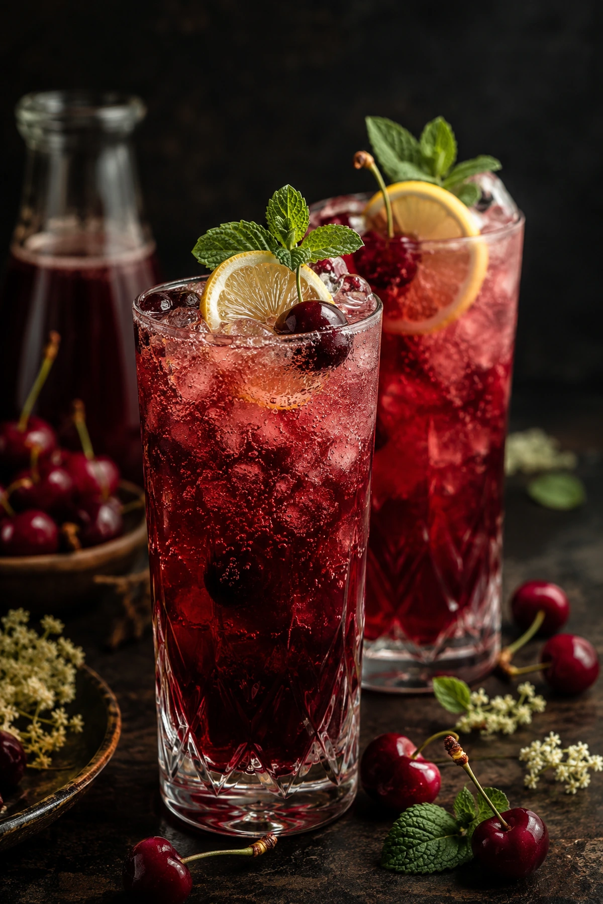 Balkan Sour Cherry Elderflower Fizz 🍒✨