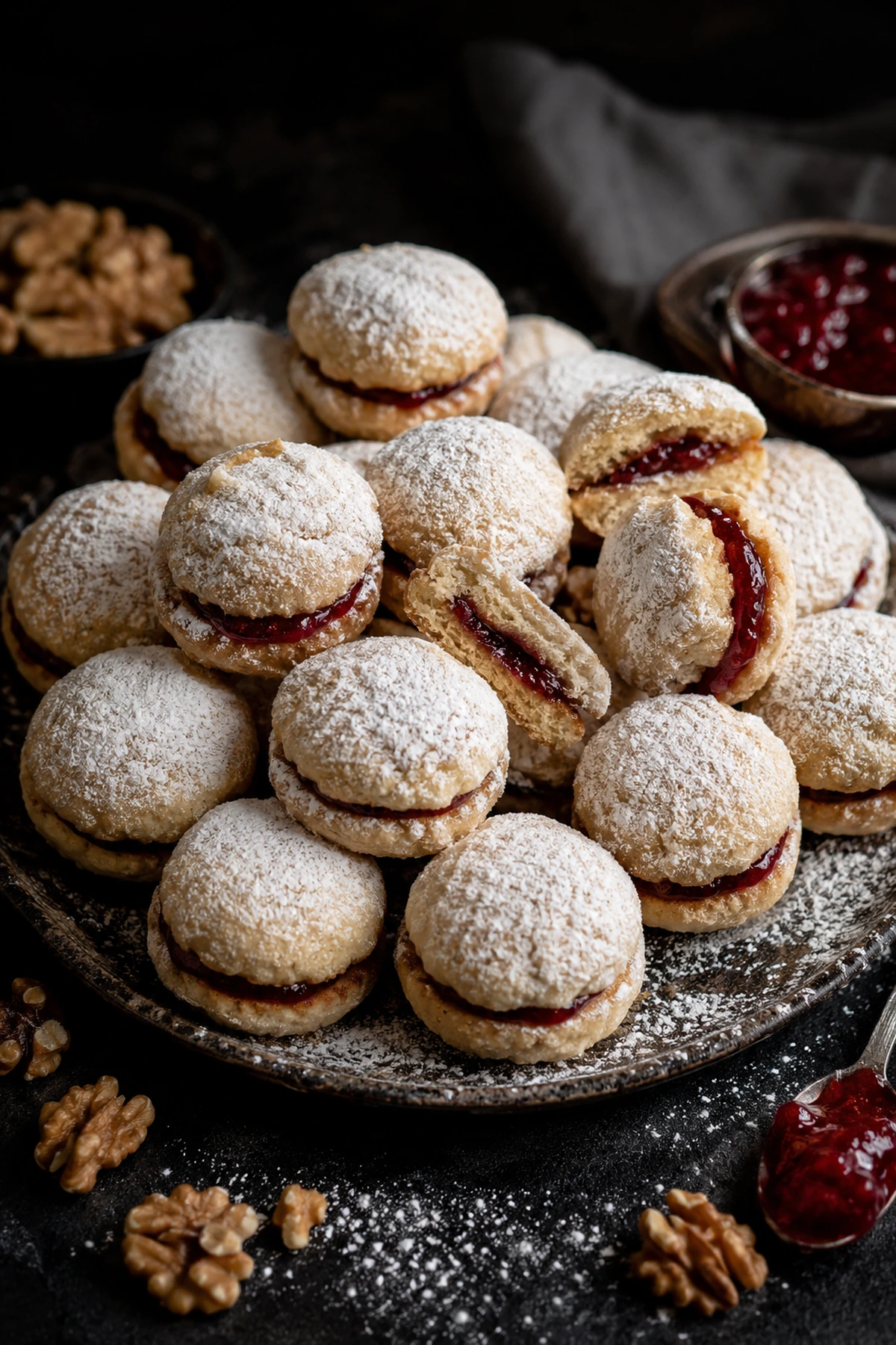 Balkan Vanilla Walnut Jam Cookies Vanilice 🍓✨