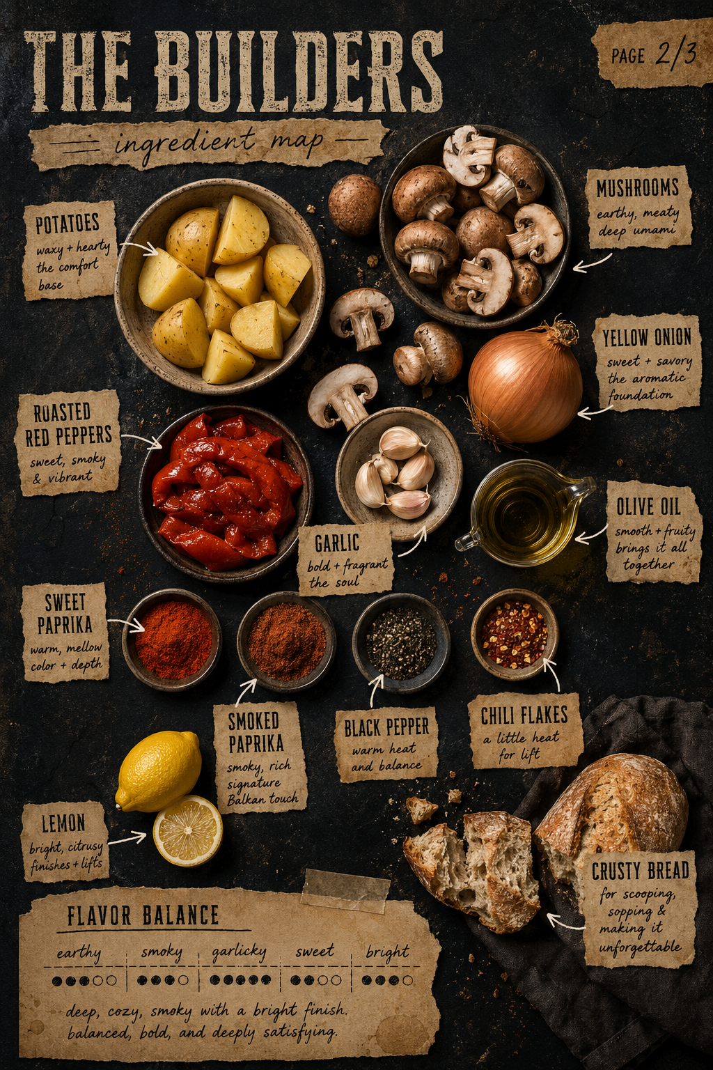 Image for recipe: Balkan Mushroom Potato Skillet with Garlic Paprika 🍄✨