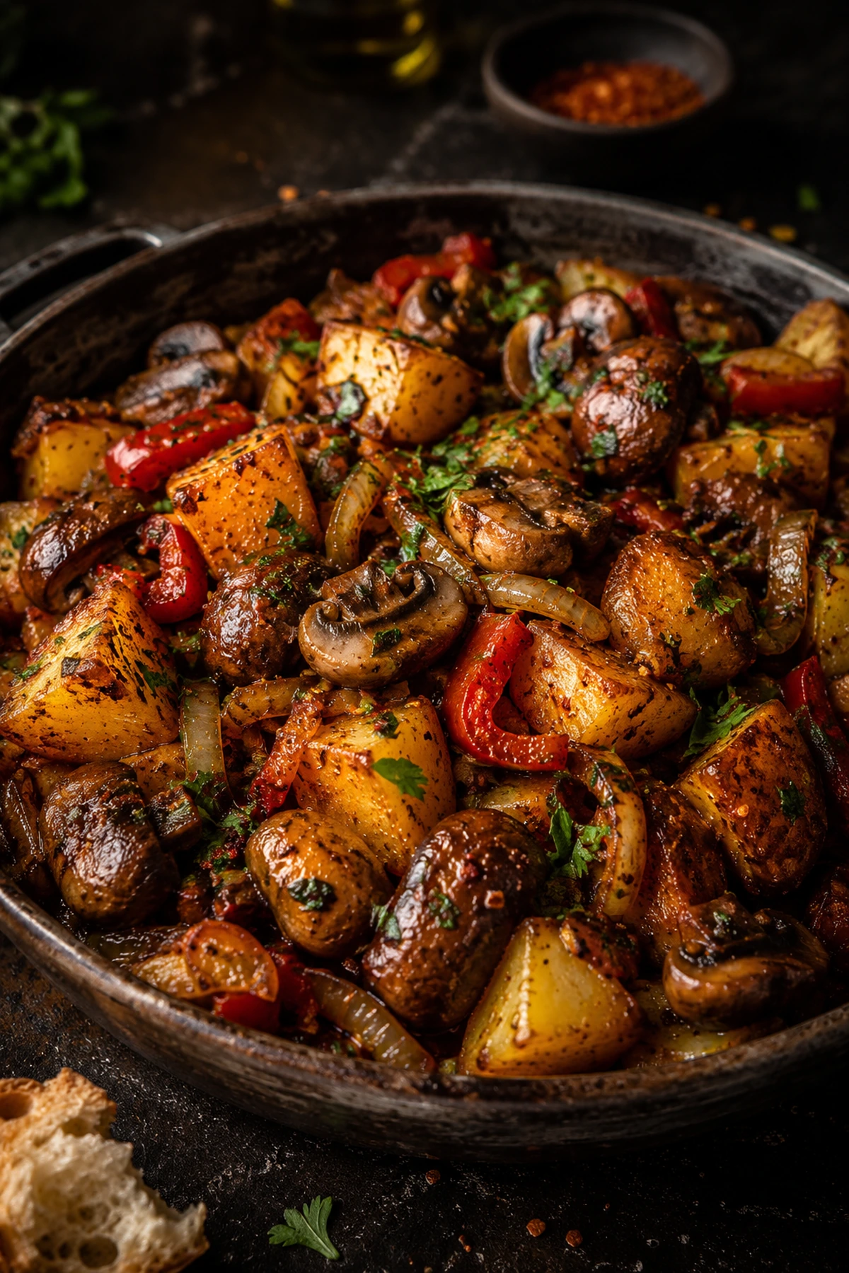 Balkan Mushroom Potato Skillet with Garlic Paprika 🍄✨