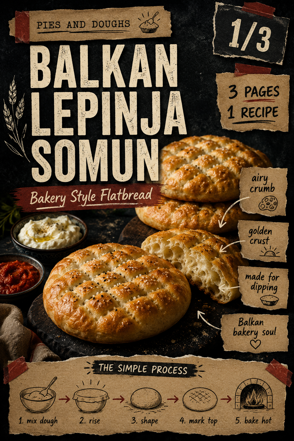 Image for recipe: Balkan Lepinja Somun Flatbread Bakery Style 🫓✨