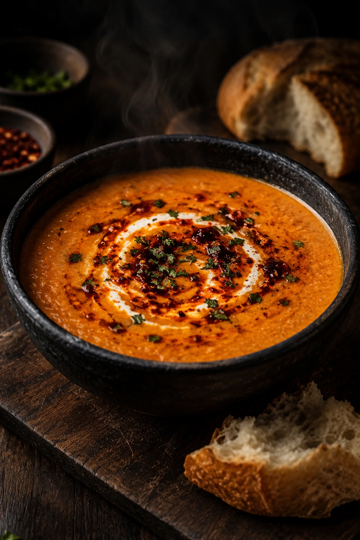 Balkan Tarhana Soup with Tomato Yogurt and Paprika 🍲✨
